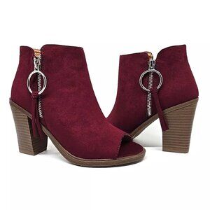 ESPRIT Neely Bordeaux Burgundy Boot Booties Women's Size 6M